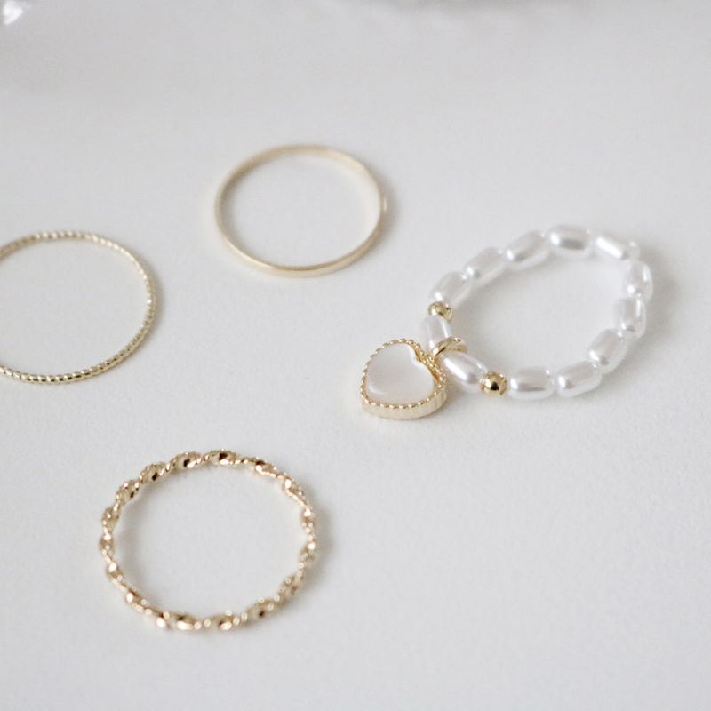 Shining Heart Layered Ring Set