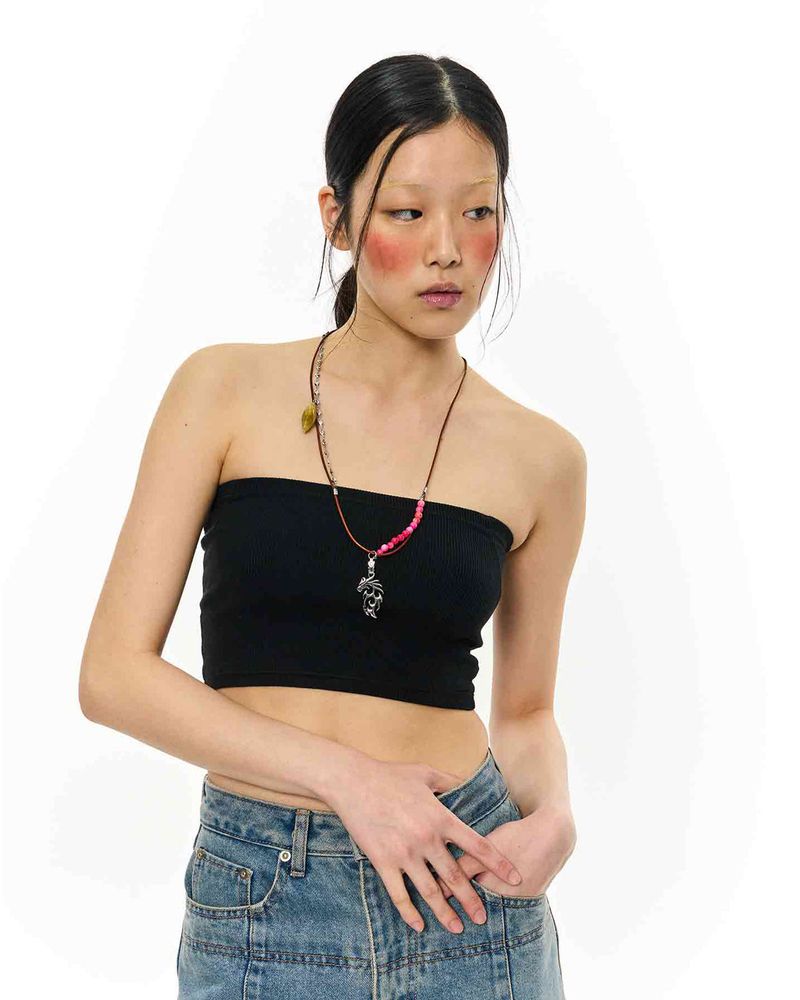 Stone Combi Necklace - Dragon _ BROWN