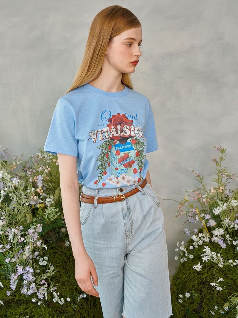 Rose Garden T-Shirt (Light Blue)