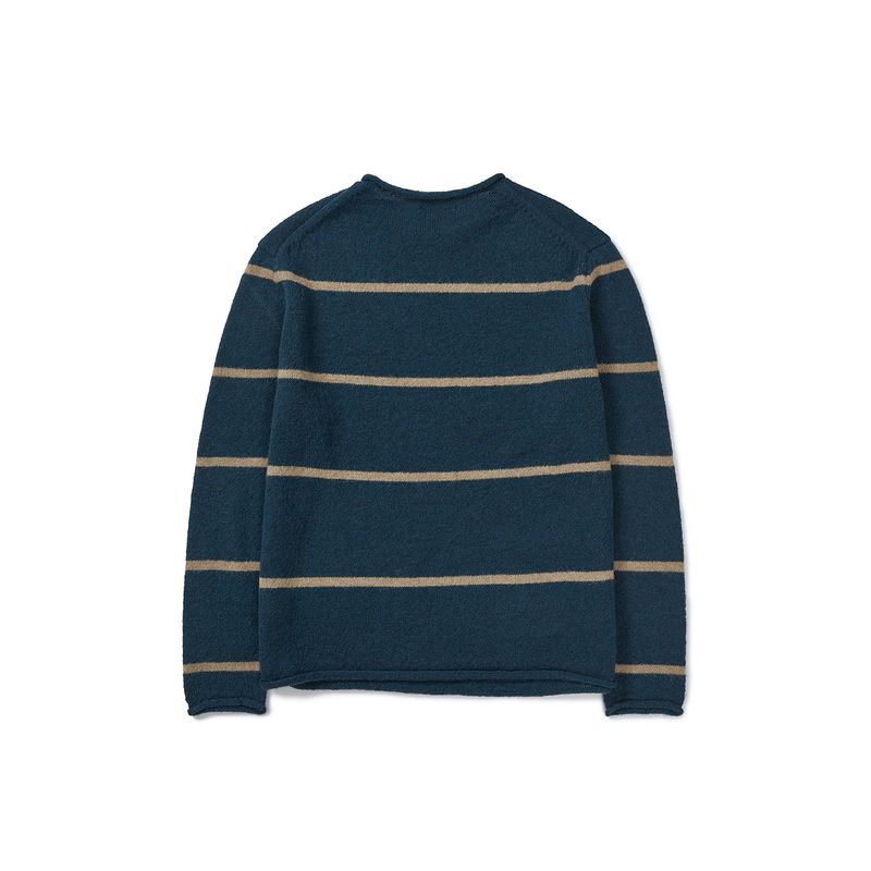 Roll-up stripe pocket knit / Deep teal