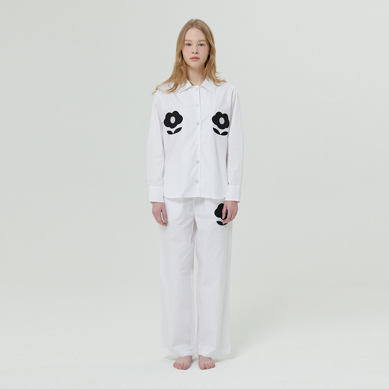 (W) Foli Garden PJ Set White
