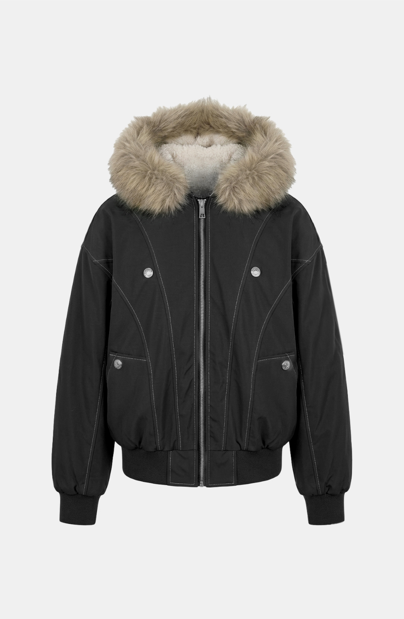 Berlin Fur Trimmed Padded Jumper