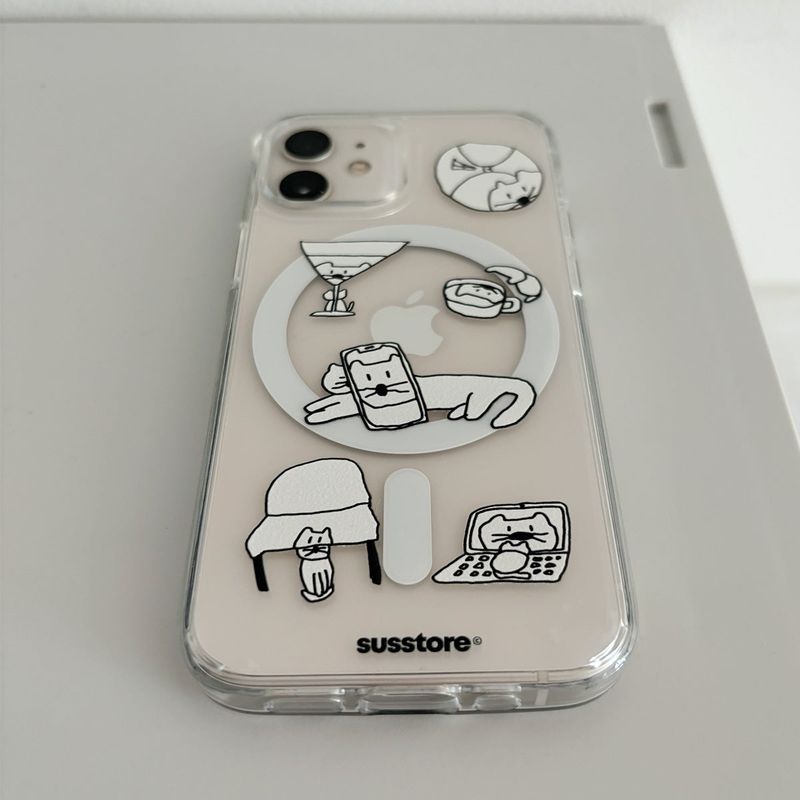 susstore（ソスストア）の「[MagSafe phone case] ディスターテッドキャット フォンケース（スマホグッズ/小物）」