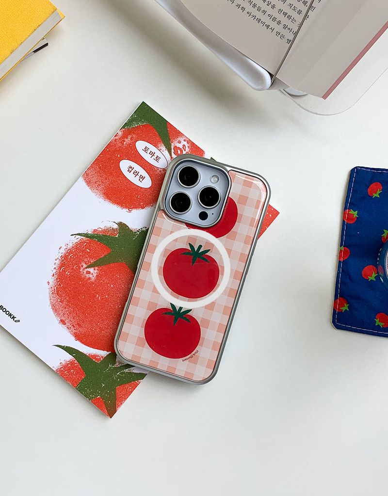 [MADE]トマトケチャップ シルバーエポキシ MagSafe対応 iPhoneケース