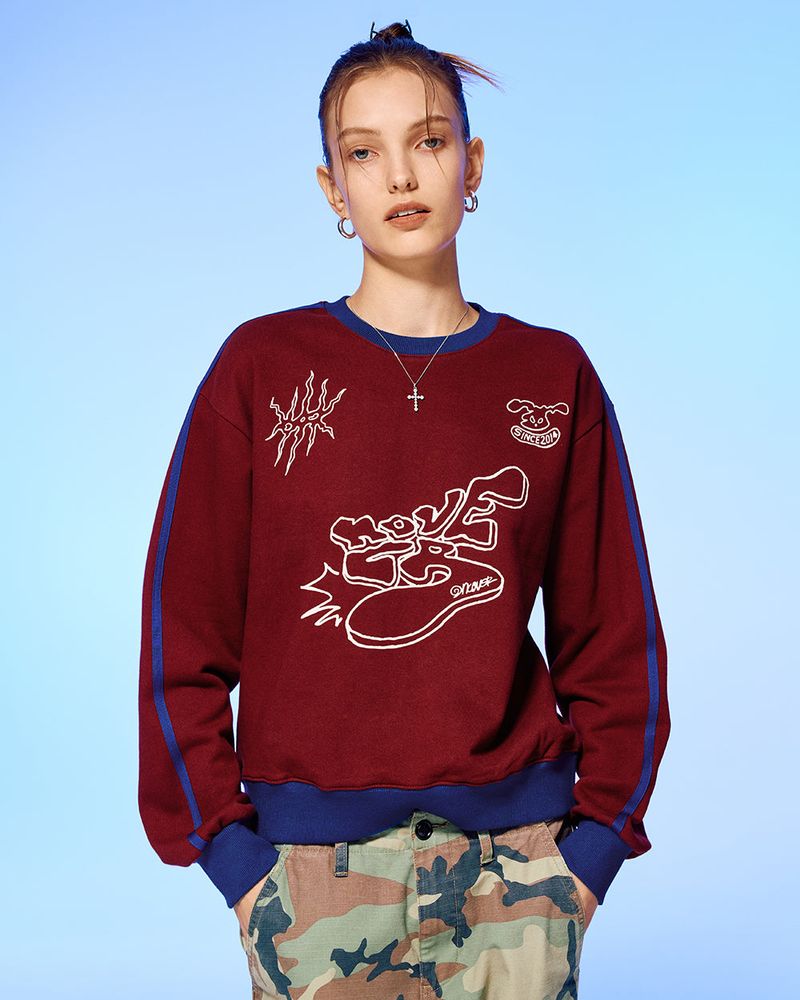 OLD SPORTS TEAM SWEATSHIRT-BURGUNDY