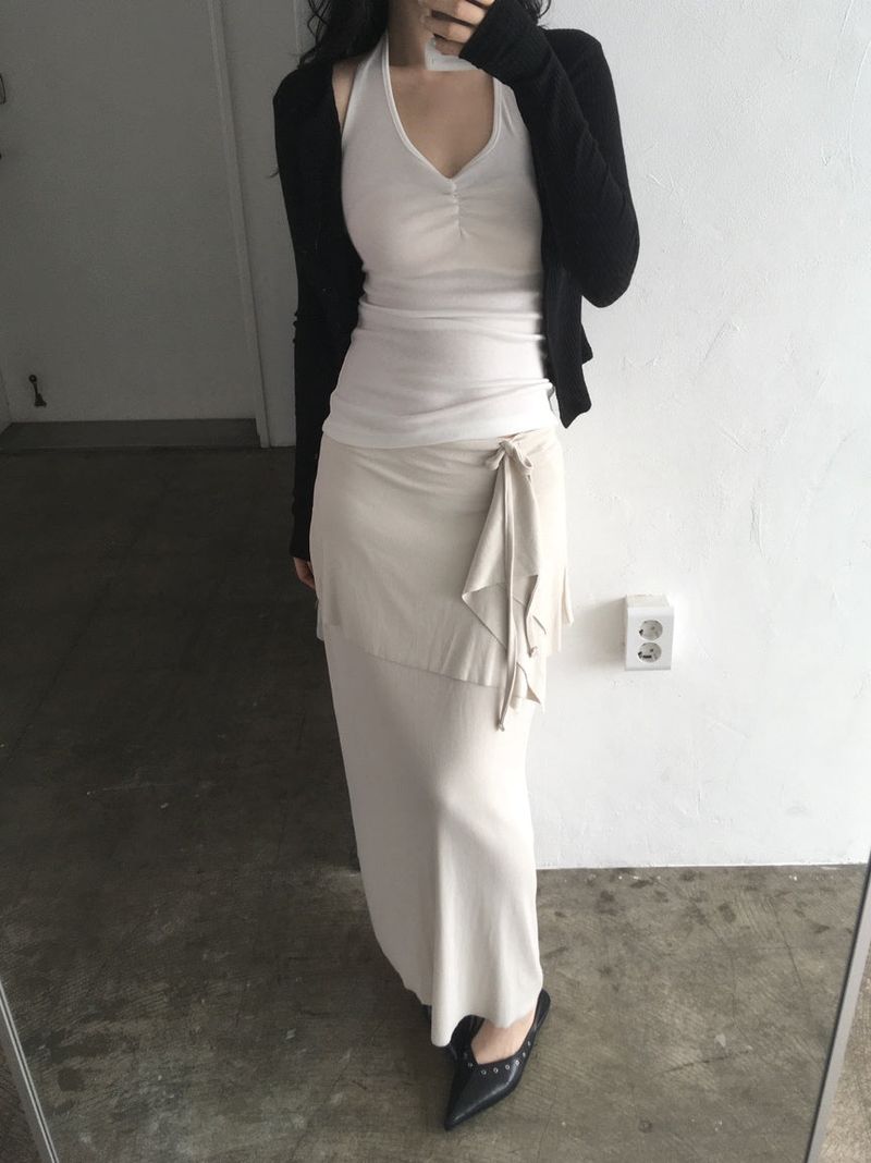 moroi（モロイ）の「Wrap ruffle long skirt（Skirts）」