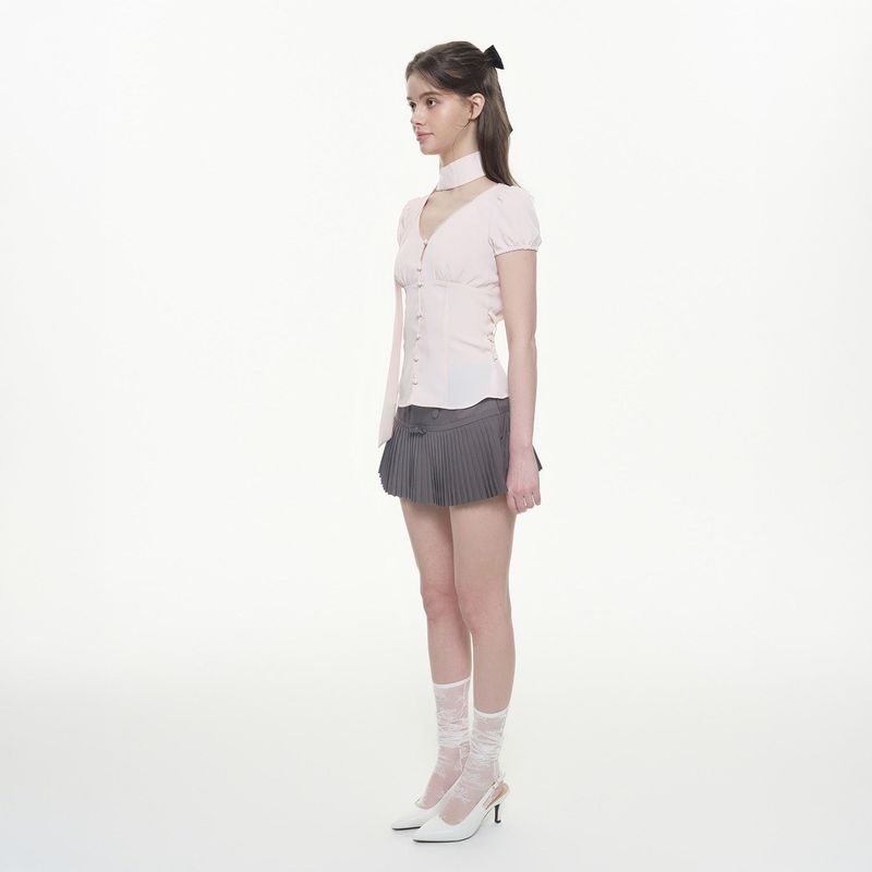 Chiffon Corset Blouse - PINK