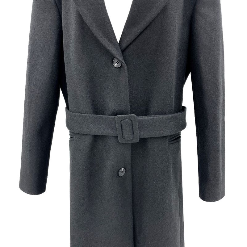 [UNISEX] Wool back button maxi long coat (Black)