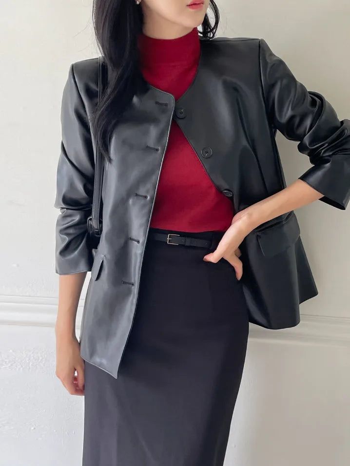 iam mari（アイアム マリ）の「Arc Round Leather Jacket（Jackets/Outerwear）」