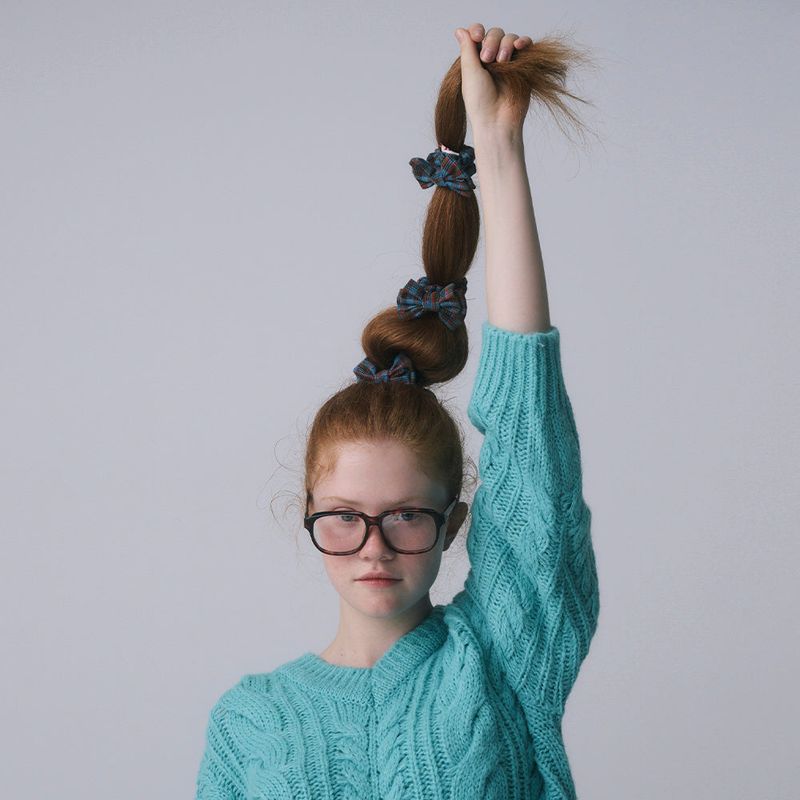 RIBBON SCRUNCHIE, CHECK