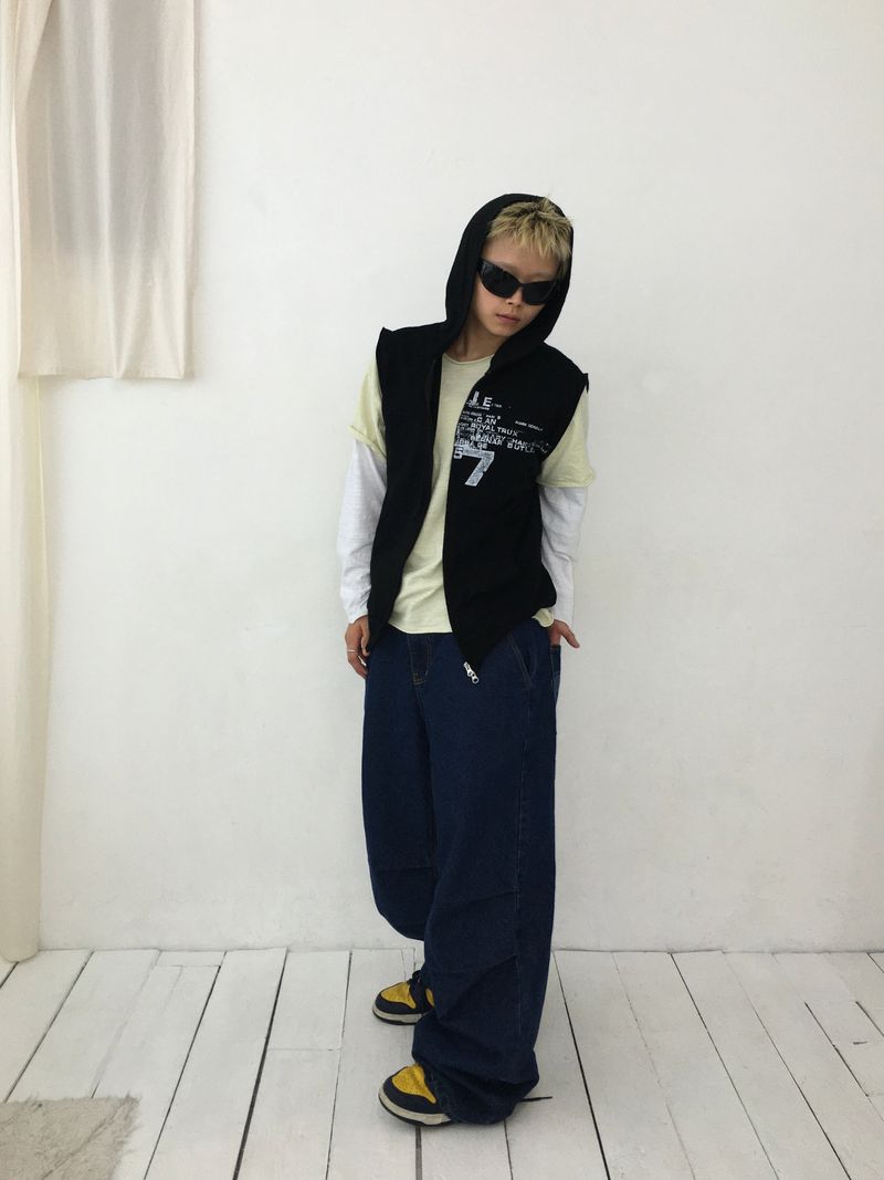 Vintage Hooded Vest(4c)