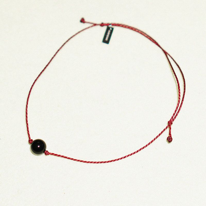 BLACK BALL ROPE ANKLET