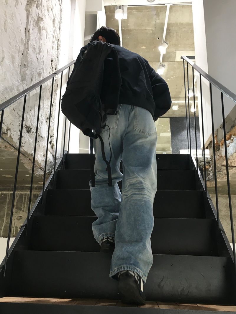 Bart washed straight denim pants