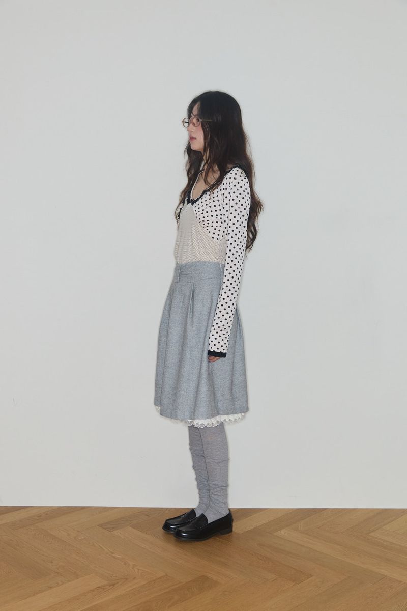 SHINING DOT LACE TOP (CREAM)