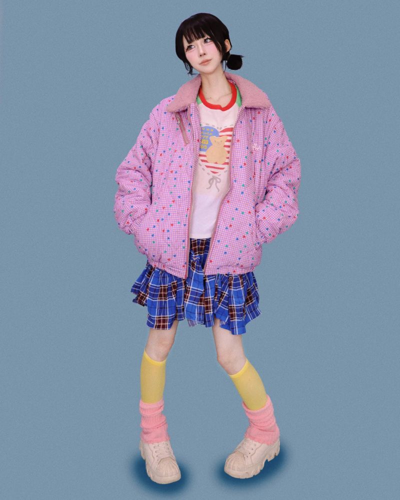 matilda blue check skirt (속바지)
