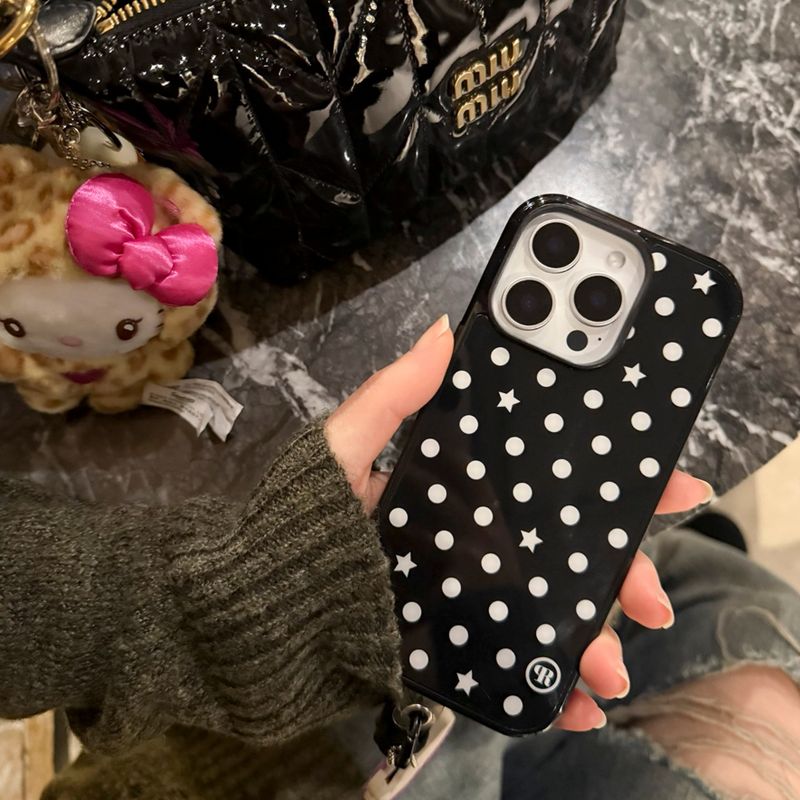 [MADE] s ★ dot. (black) glass bumper iPhone case