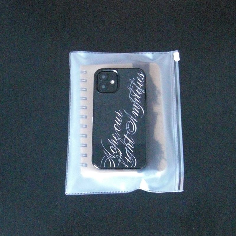[MADE] slogan glass bumper case (black)