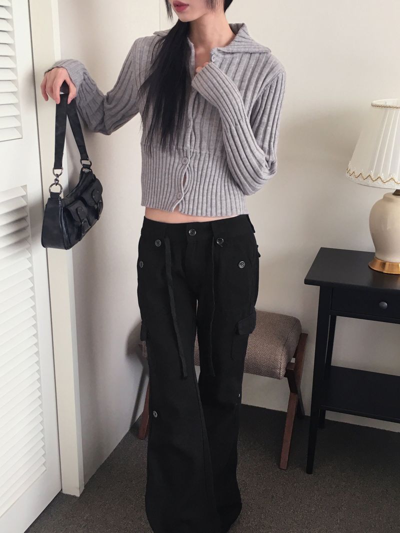 Kita y2k low rise cargo bootcut pants