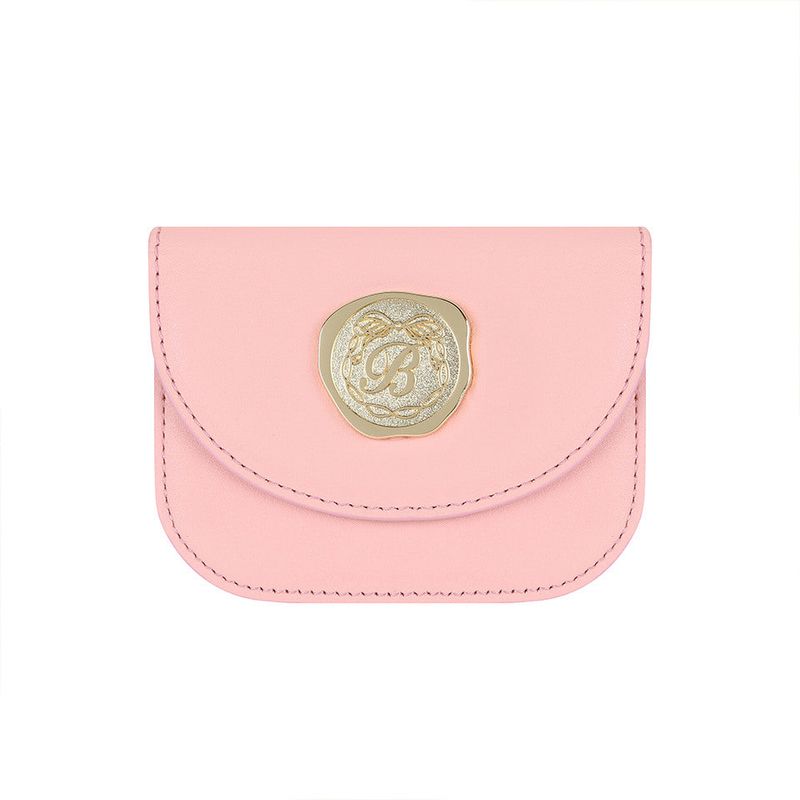 Golden Envelope Cow Leather Wallet ( Pink )