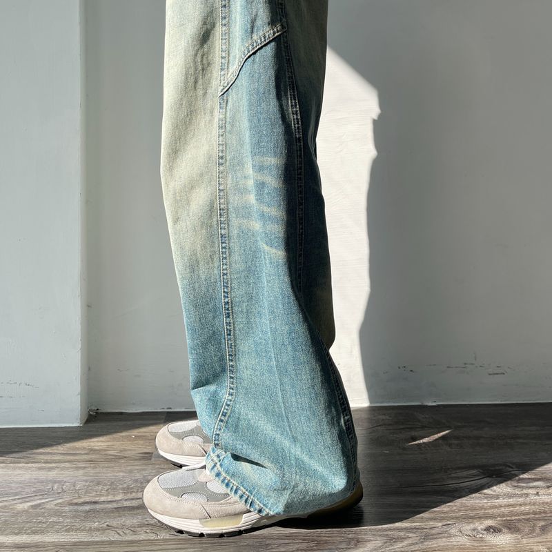 Faded Panel Wide Denim