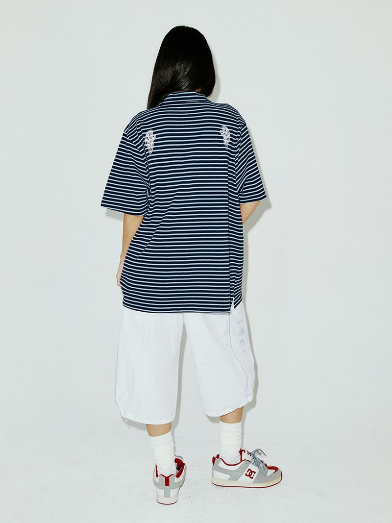 OVERSIZED WING POLO SHIRT BLUE