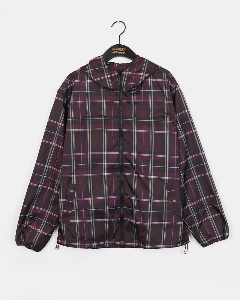 [MADE] Dorman Checkered Windbreaker Nylon Hooded Zip-Up