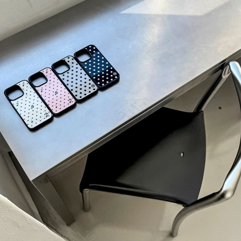 [MADE] xs ♩♪♬ dot. (white) glass bumper iPhone case