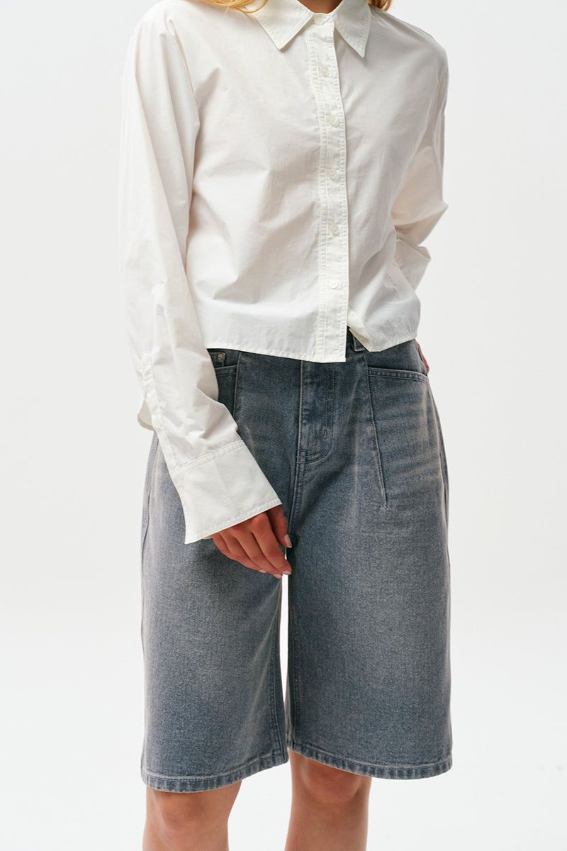 KIRSH（キルシー）の「CONTROL WAIST DENIM BERMUDA WIDE PANTS [INDIGO BLUE]（Pants）」
