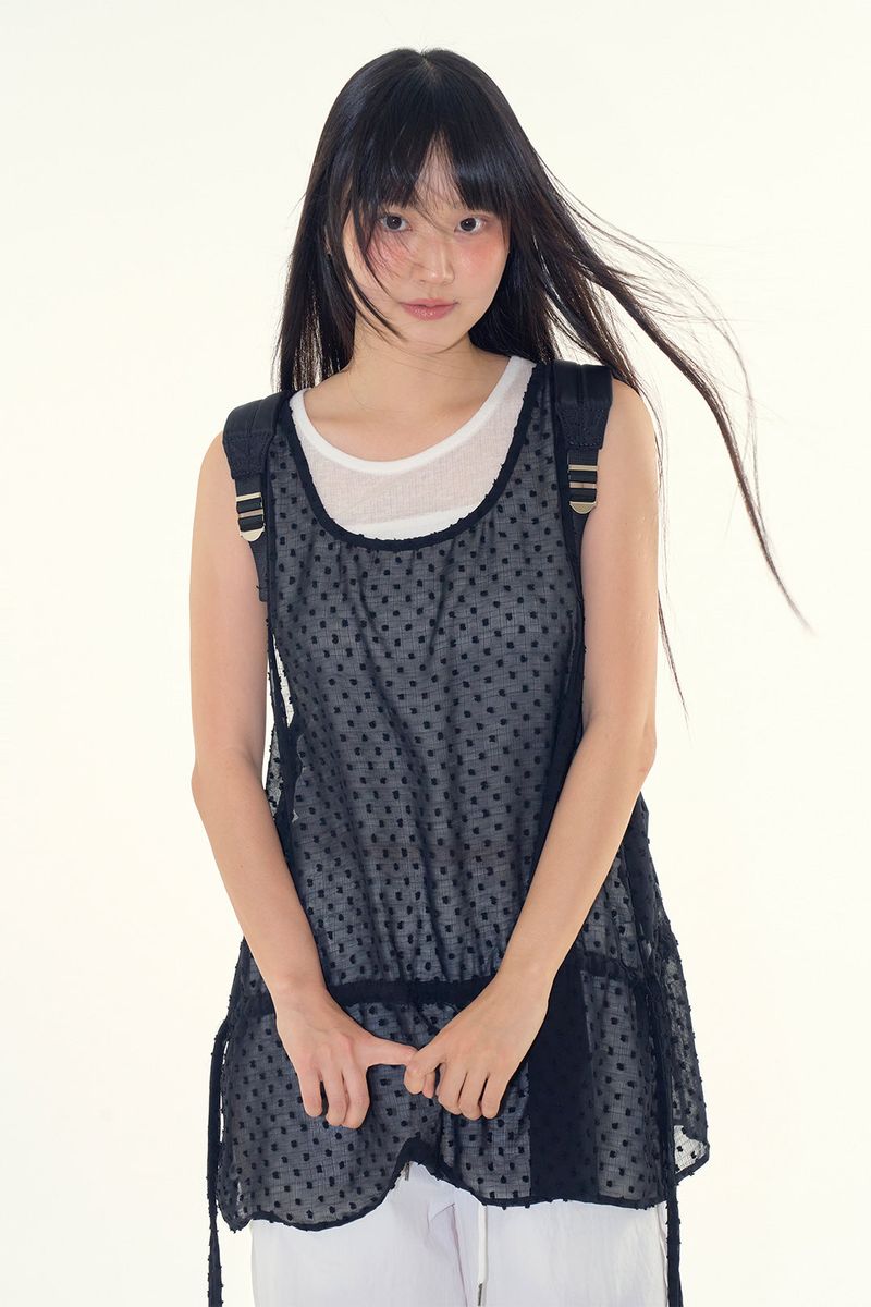 Raucohouse（ラウコハウス）の「Dot sheer layered dress（Dresses）」