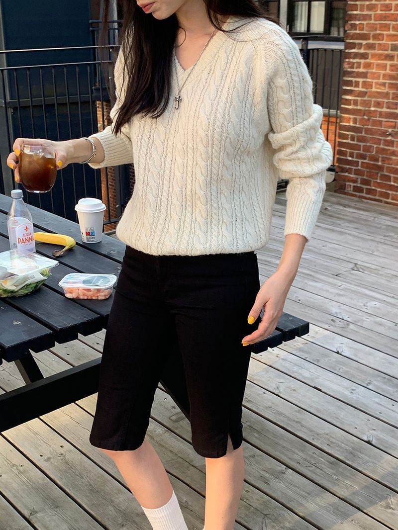 [MADE] Hi-mi alpaca twisted V-knit