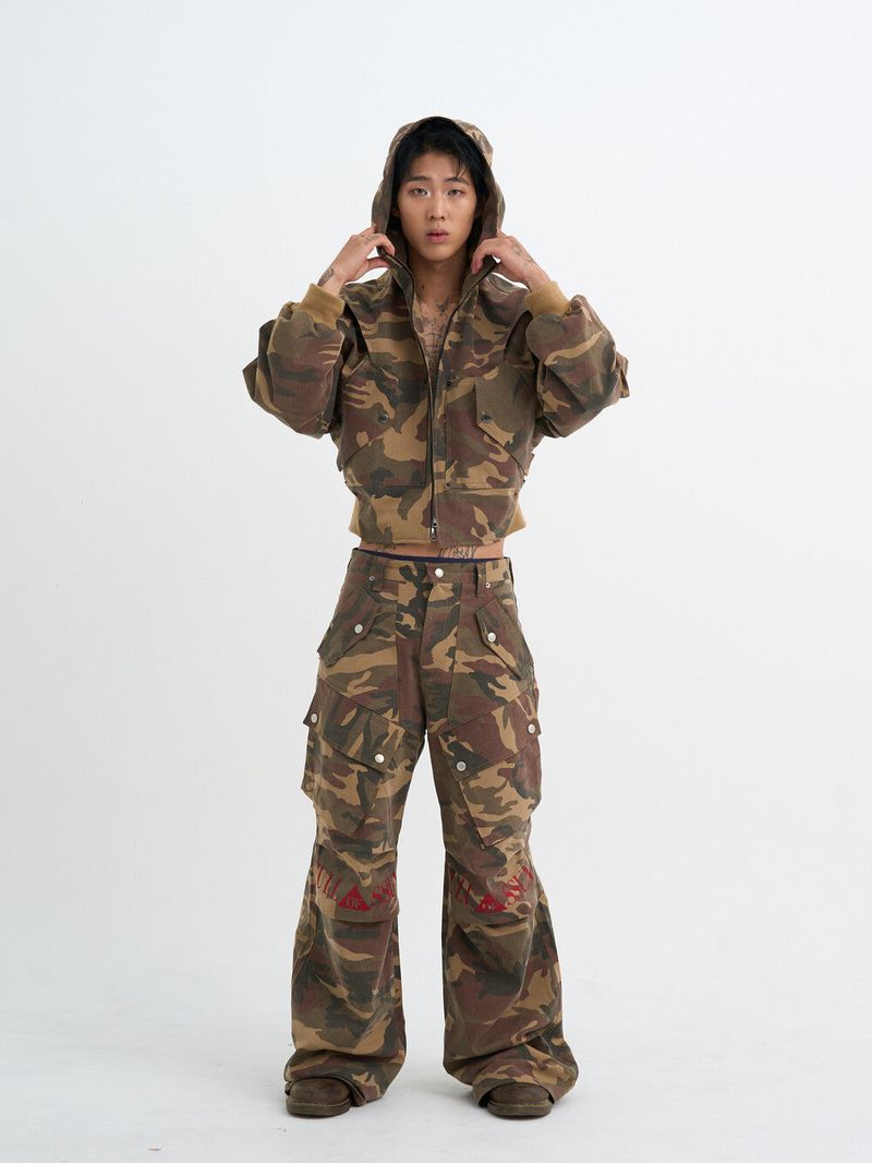 Circle Denim Bomber Jacket (Camo)
