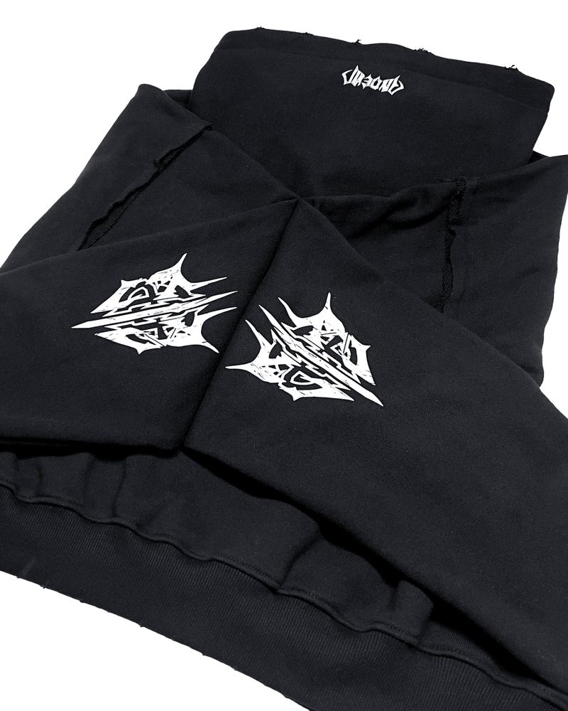 POLO CROP HOODIE_BLACK