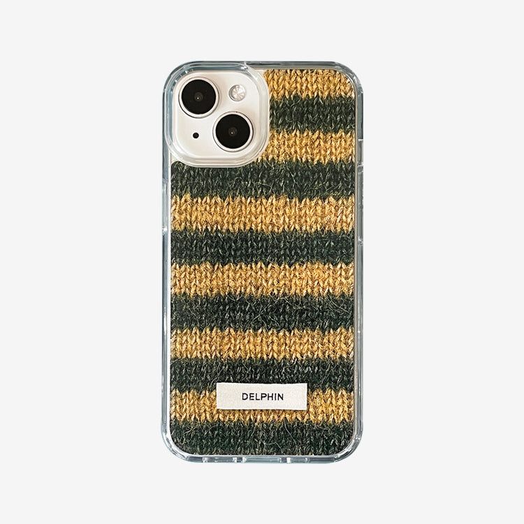 ALPACA STRIPE HARD JELL CASE_ GREEN