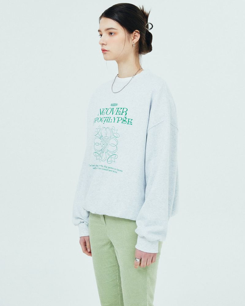 APOCALYPSE CLOVER SWEATSHIRT-WHITE MELANGE
