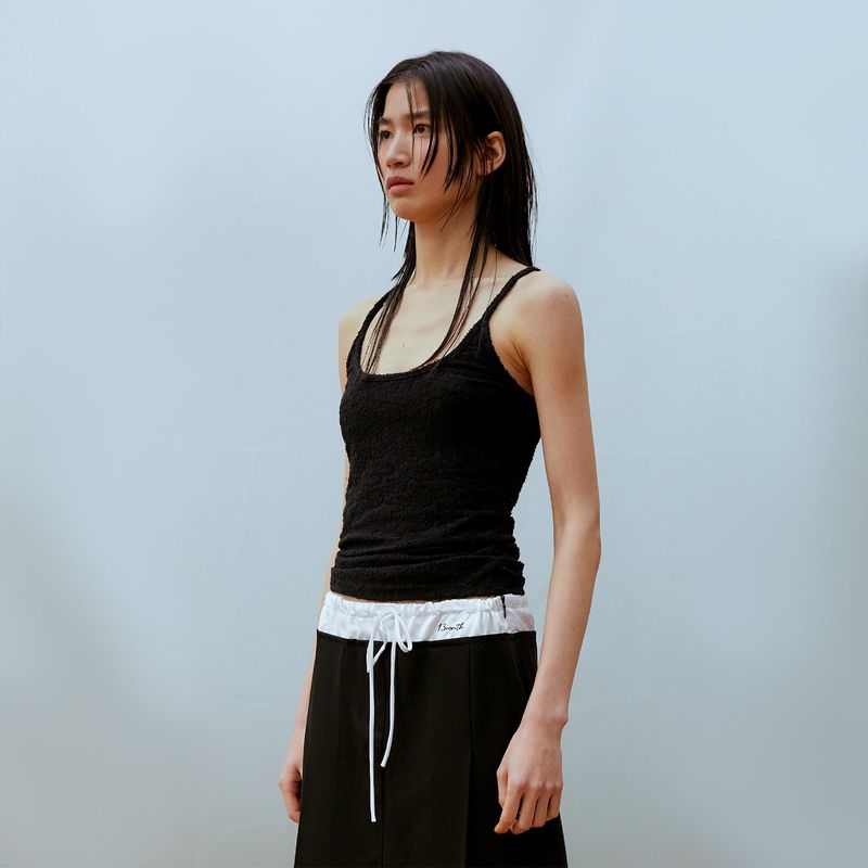Jacquard Tank Top (BLACK)