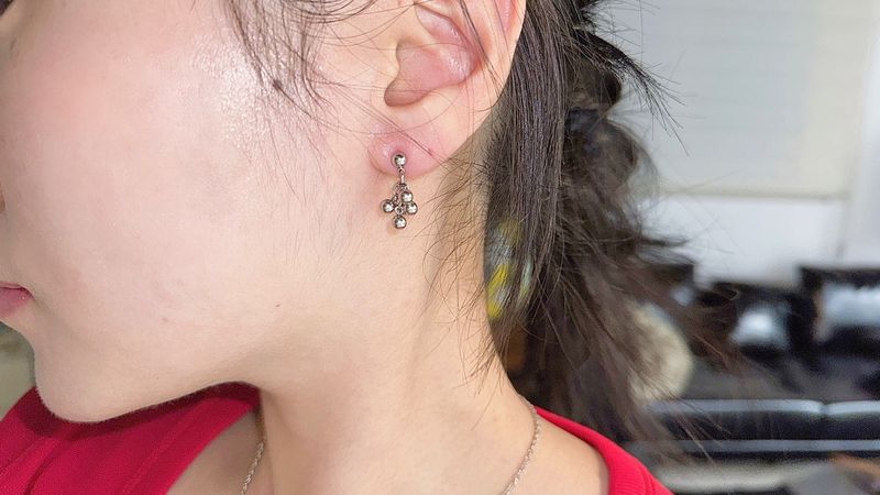 Silver ball drop earring (set)
