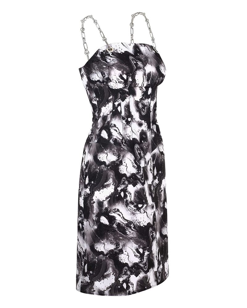 Marble Tailored Dress _ Black