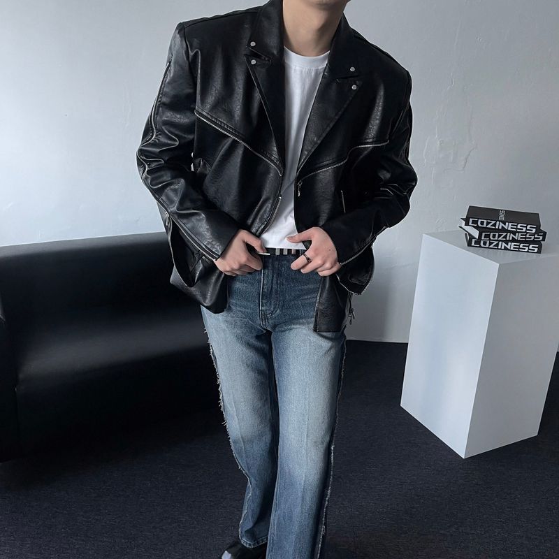 COZINESS（コジネス）の「ENOC leather zipper double jacket (2 colors)（Jackets/Outerwear）」