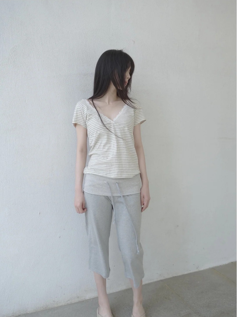 lace stripe tee