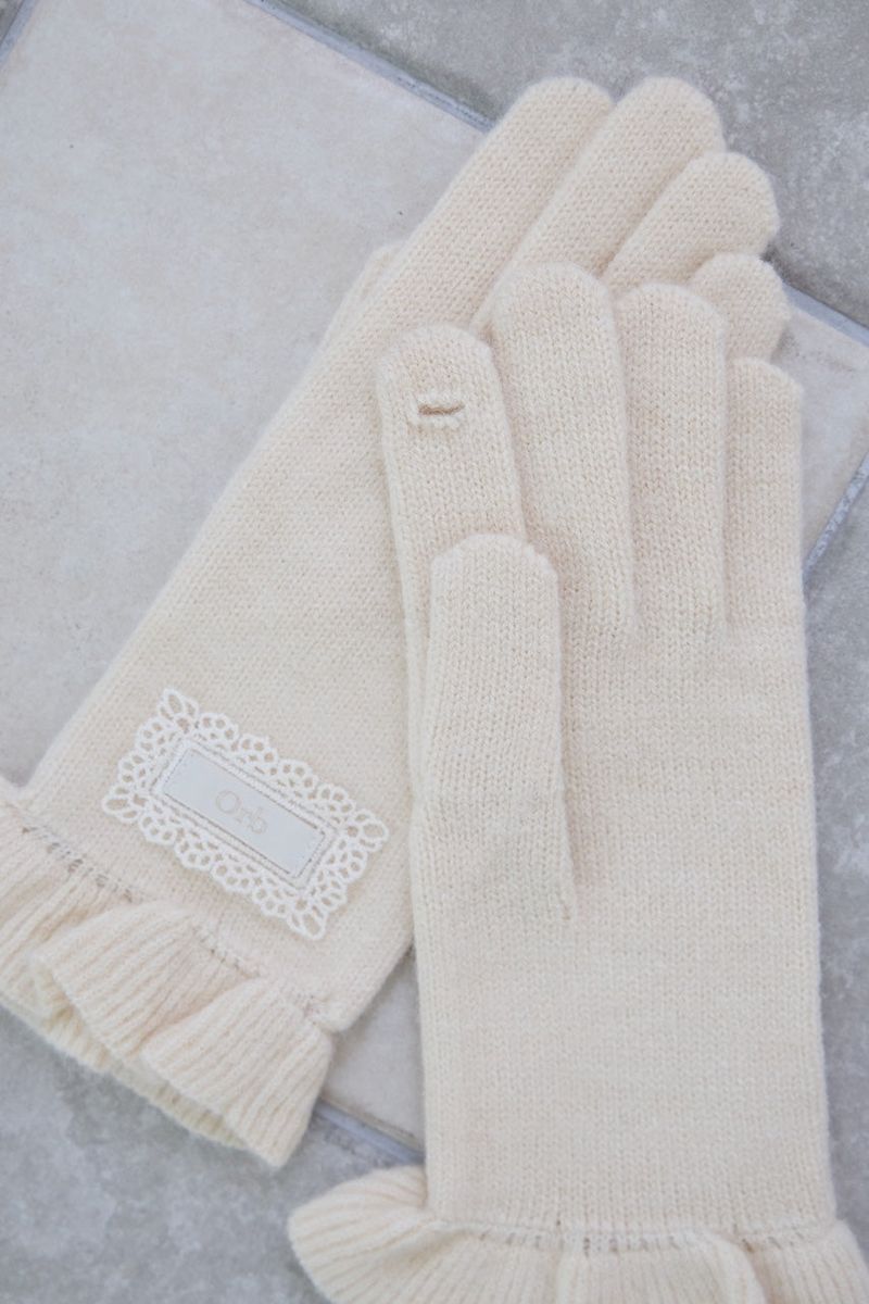 Orb frilly gloves (soft ivory)