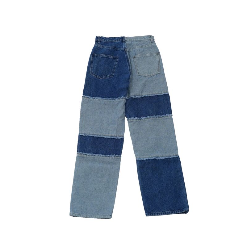 patchwork denim pants