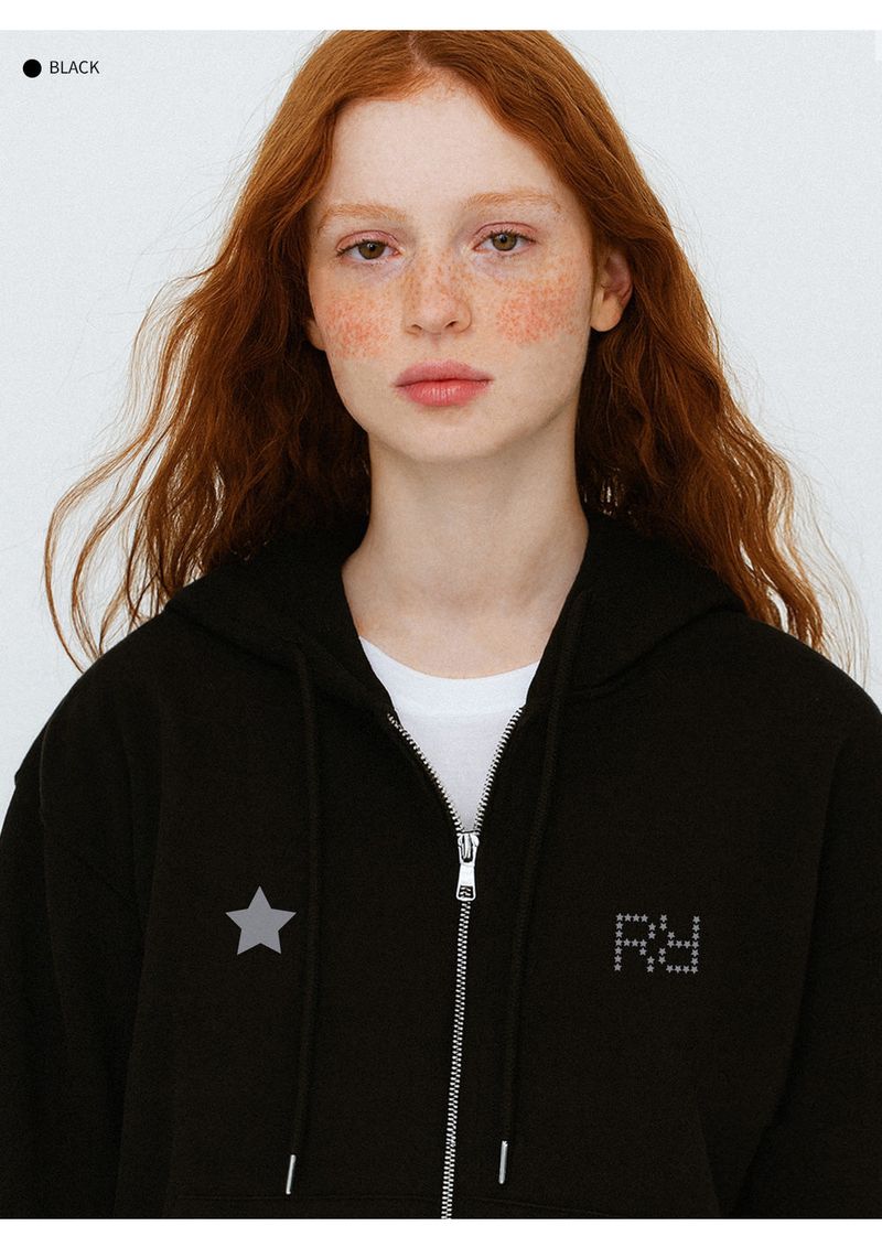 STAR GRID POINT OVER FIT 2-WAY ZIP-UP (2color)