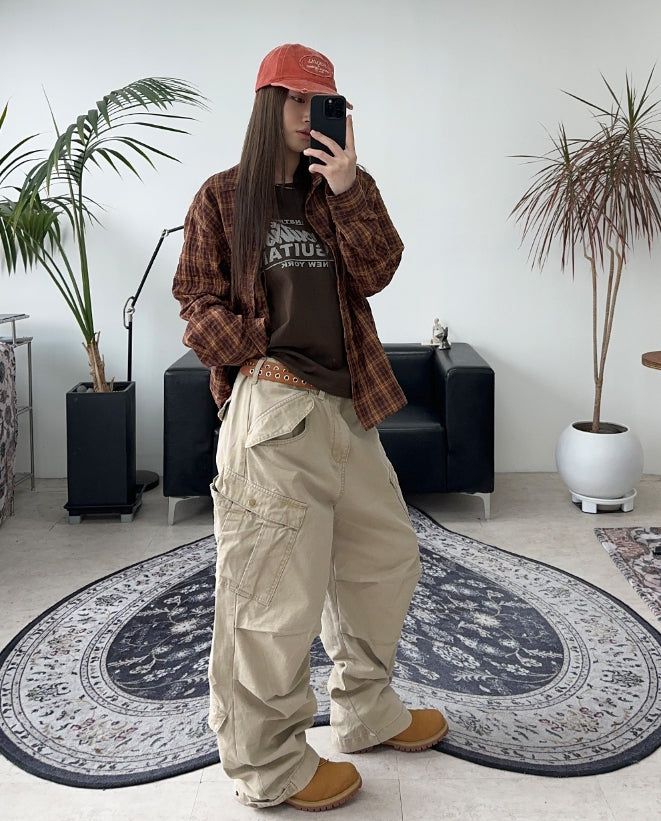 Tona Wrinkle Crop Check Shirt