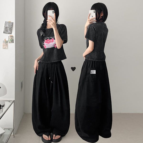 Cool*Air Mesh🧊 Back Patch Wide Banding Sweatpants (4 colors)