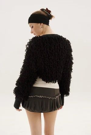 Shaggy fur bolero