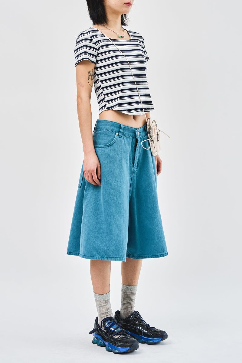 Tar Dyeing Bermuda Denim (2color)