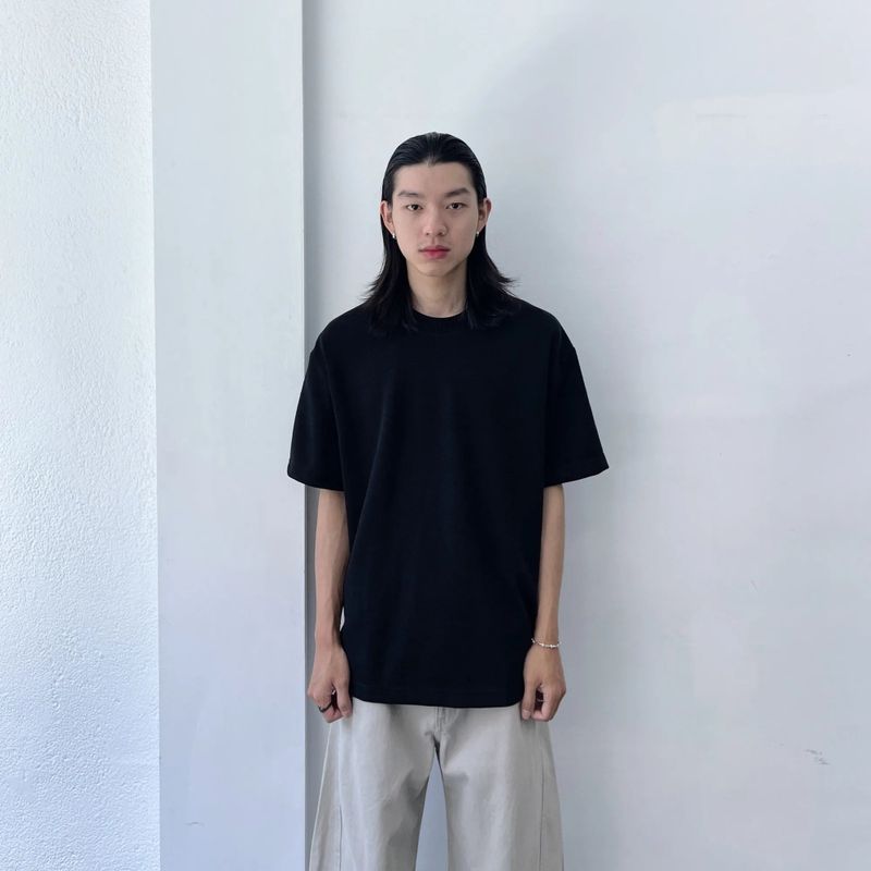 FADE MEET（フェードミート）の「Boxy Textured Heavyweight Tee（Tops）」