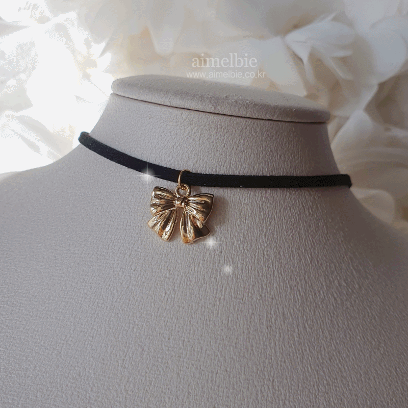 aimelbie（アイメルビー）の「Lovely Ribbon Choker Necklace - Gold (Kep1er Dayeon Necklace)（Accessories）」