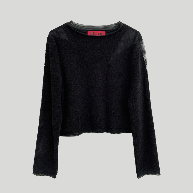 CHECK COMBI TERRY TOP