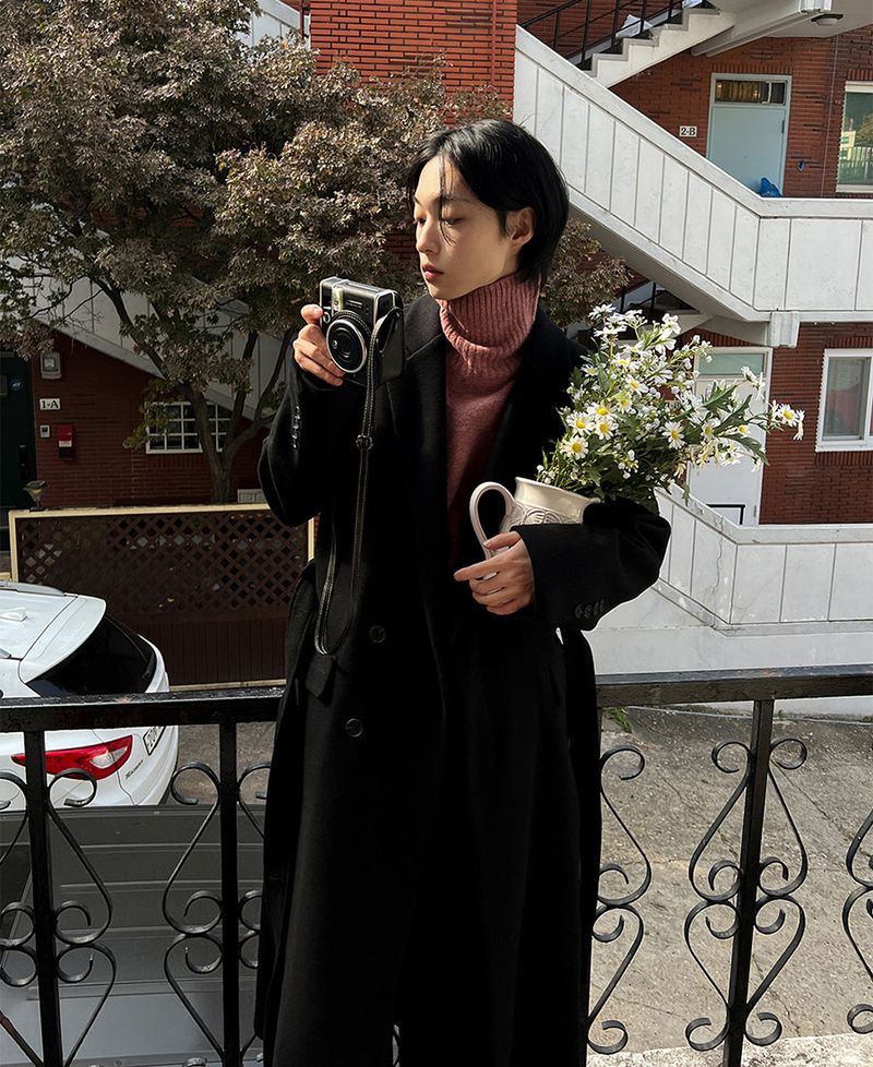 Wool robe hidden coat (2 color)